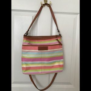 Coach Hampton Pastel Stripe Crossbody